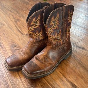 Justin Driller square toe boots. 11EE